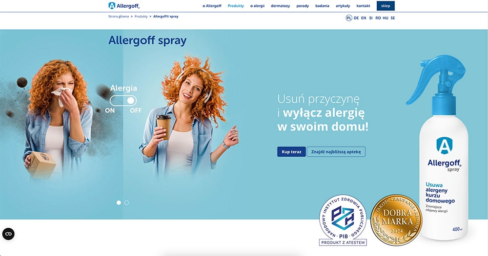 Allergoff - screen strony internetowej
