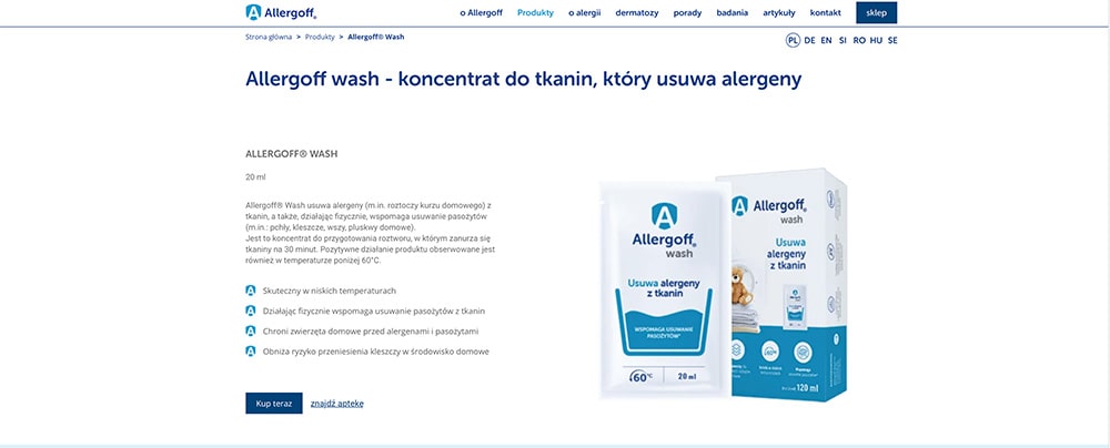 Allergoff - screen strony internetowej