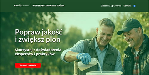 Wspieramy zdrowie roślin - screenshot strony internetowej