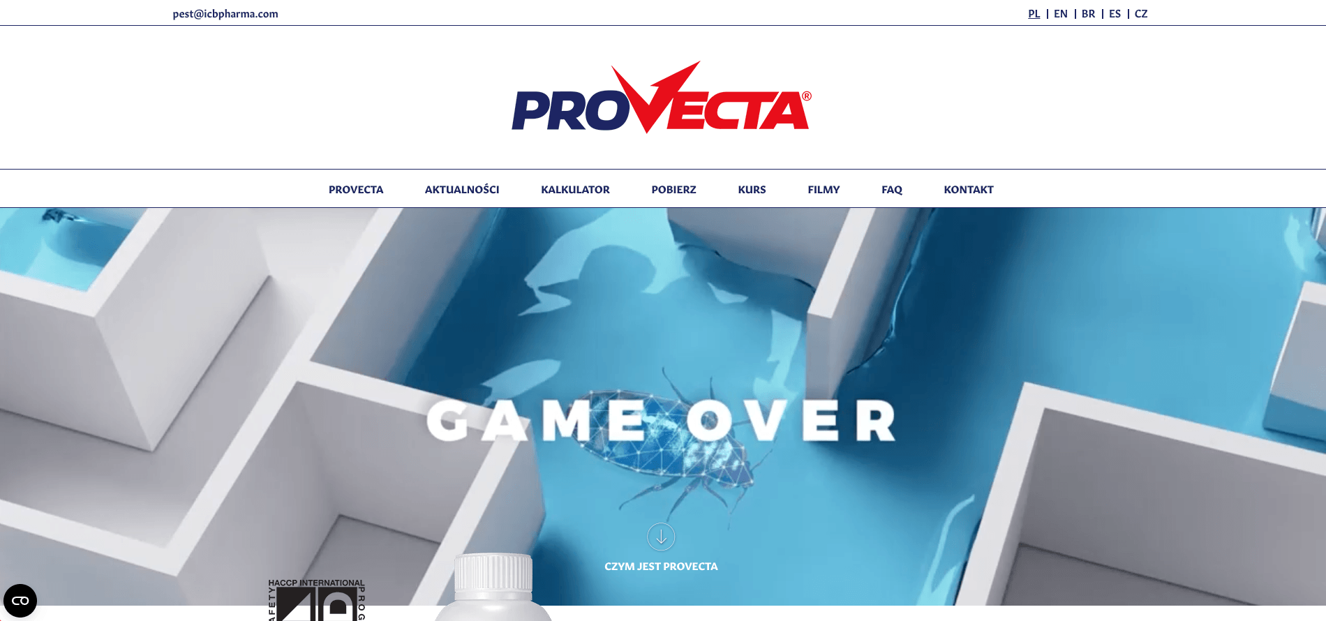 Zrzut strony internetowej provecta.pl