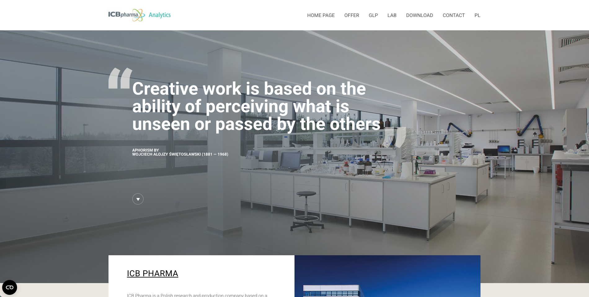 Screenshot of analytics.icbpharma.com website