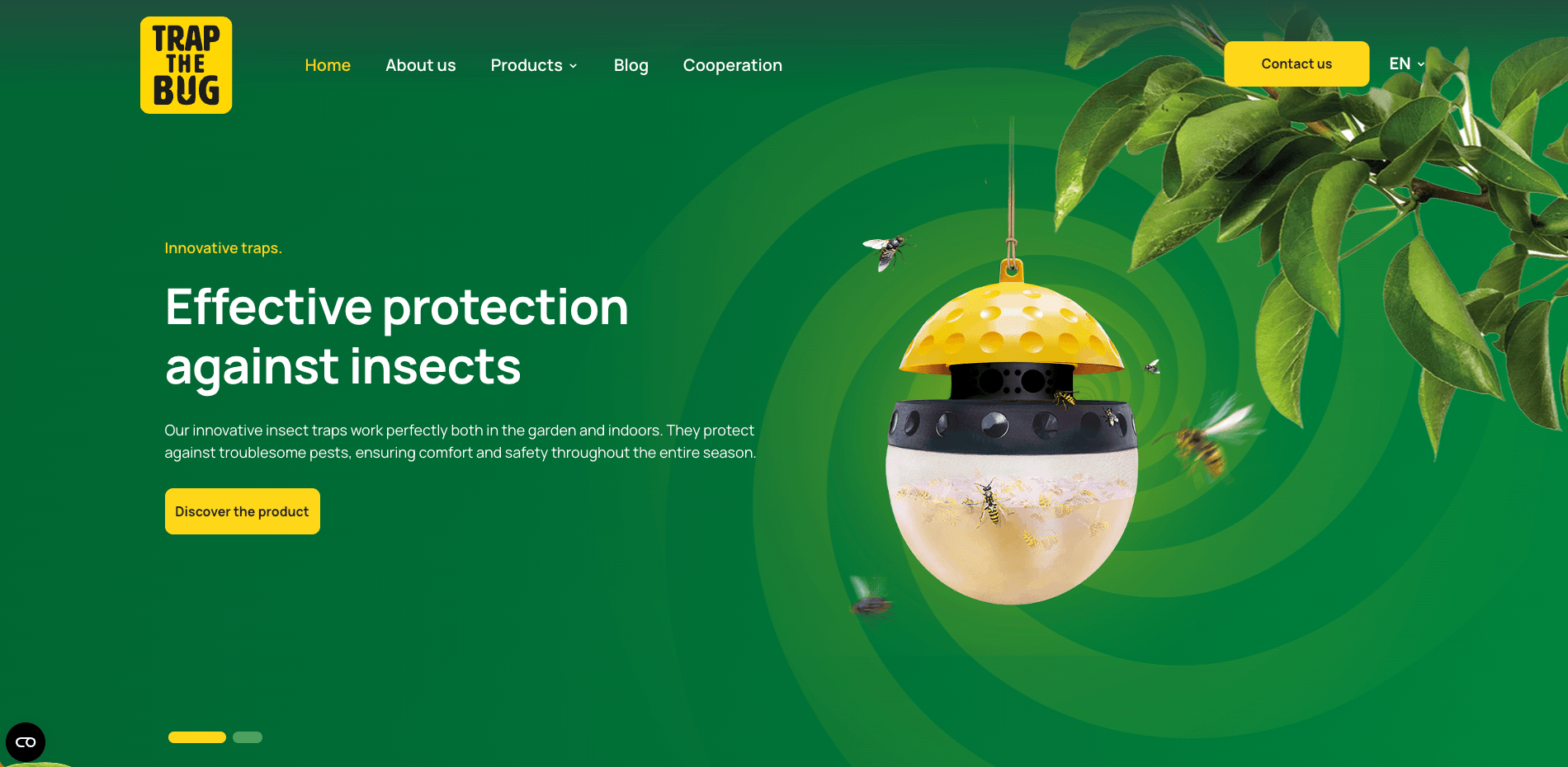 Screenshot of trapthebug.com website